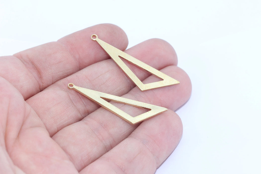 11x40mm Raw Brass Pendant, Triangle Pendant, Charms,Brass  AE58