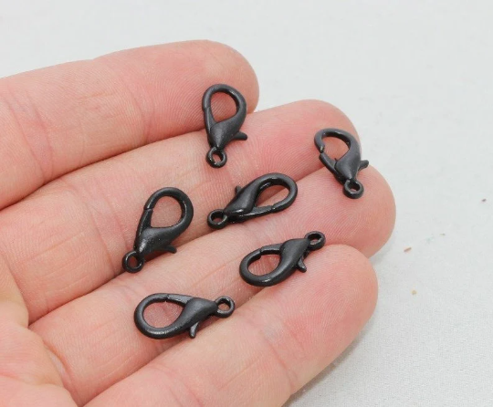 15mm Black Plated Lobster Clasp, Claw Clasp, Black Lobster  ETS180