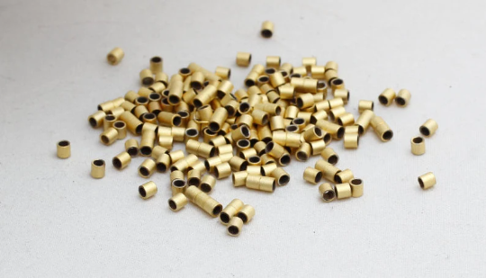 2,5mm 24k Matt Gold Tube Beads, Crimp Beads, Tiny BRT339