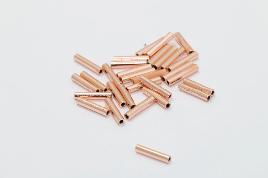 2x10mm Rose Gold Spacer Tubes, Tube Beads, Round ,  ROSE505