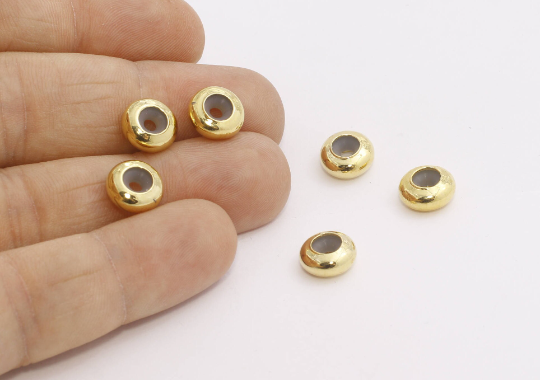 5x10mm 24k Shiny Gold Rubber Stopper, Connector, rondelle  FNL137