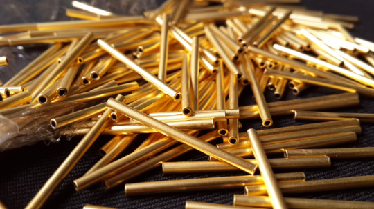 2x30mm 24k Matt Gold Tubes, Tube Beads, Long Tube Beads, BRT324