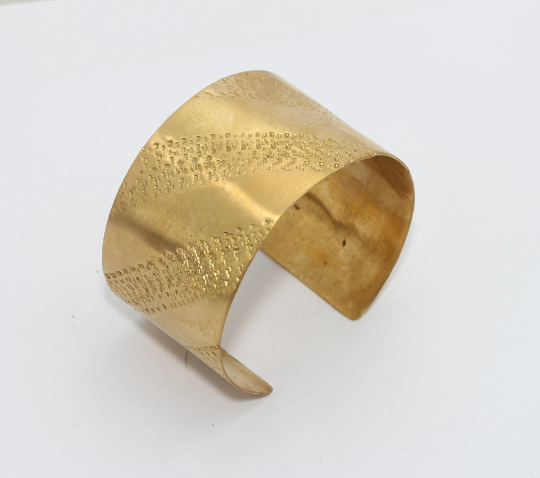 35x155mm Raw Brass Hammered Bangle, Raw Brass                 TFK6