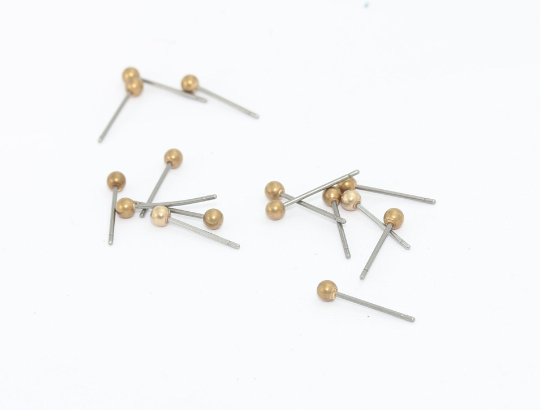 3mm Stainless Steel Ball Ear Posts, Earring Post, Ball Stud CMR125