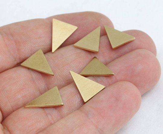 11x15mm Raw Brass Triangle Charms, Triangle Pendants,  AE90