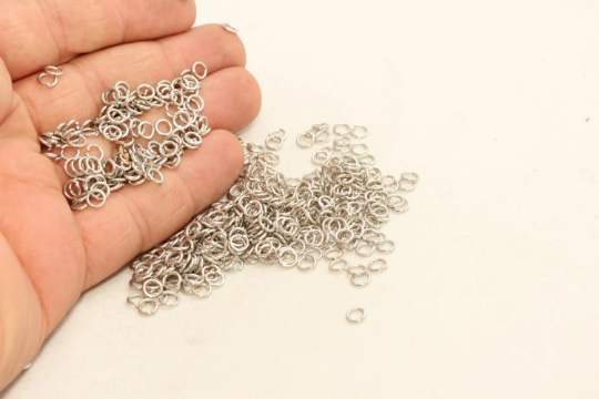 24 Ga 4mm Silver Color Jump Rings, Silver Connector, AG29