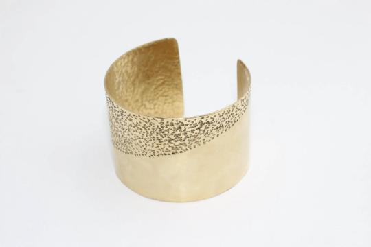 40x155mm Raw Brass Hammered Bangle, Raw Brass                TFK5