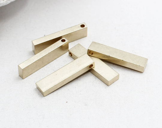 10x40mm Raw Brass Bar Pendant, Stamping Blank, Bar PND36