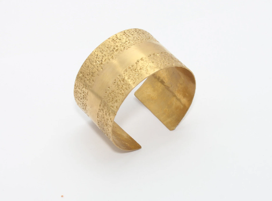 35x155mm Raw Brass Hammered Bangle, Raw Brass             TFK18-3