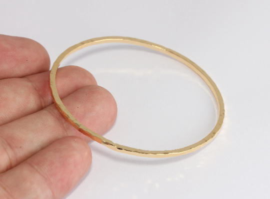 55cm Raw Brass Bracelet, Hammered Bracelet, Inner               CHK624-1