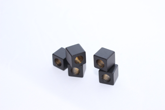 8x8mm Black Plated Cube Beads, Cube Tubes, Tube Beads,  ETS12