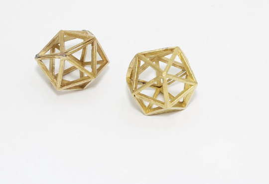 21mm Raw Brass Open Cube Charm, 3D Cube Charms,  SOM13