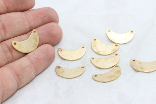 14x23mm Raw Brass Moon Charms, Crescent Moon Charms, SOM59