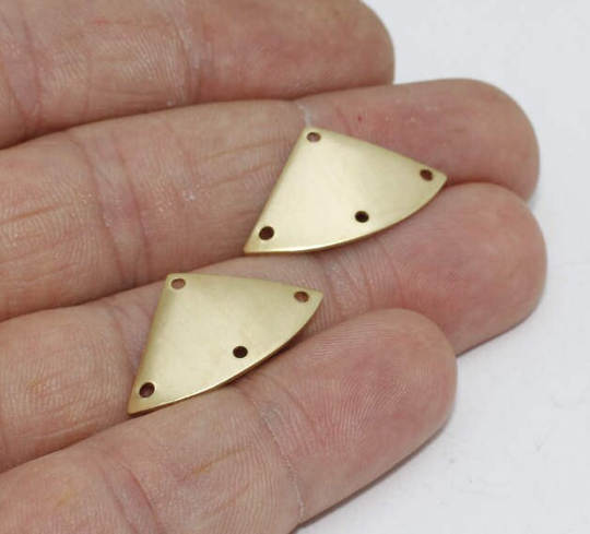 15x25mm Raw Brass Triangle Charms , Connector , Brass Tear  SOM236