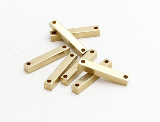 5x30mm Solid Brass Bar, Raw Brass Bar , Two Holes Bar ,   AE94