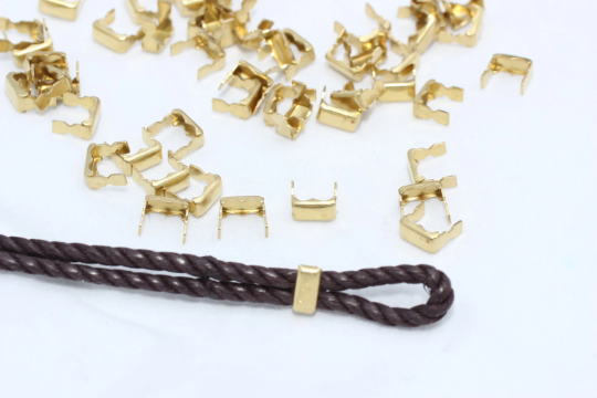 Raw Brass Crimp Beads, Inner Size 5mm, Crimp Covers, RB, CR32