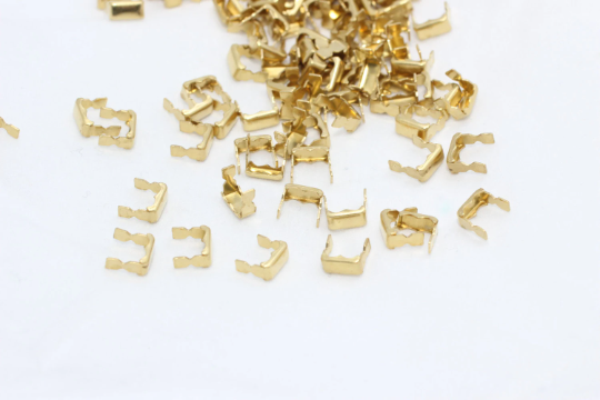 Raw Brass Crimp Beads, Inner Size 5mm, Crimp Covers, RB, CR32