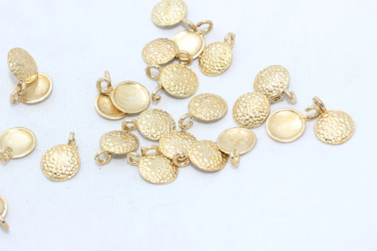 9x13mm Raw Brass Coins, Disc Charm,  Charms, Raw Brass , SOM18