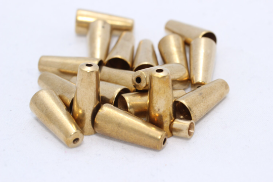 15mm Raw Brass End Cap, Brass Cone Cap, Long End Cap, NED3