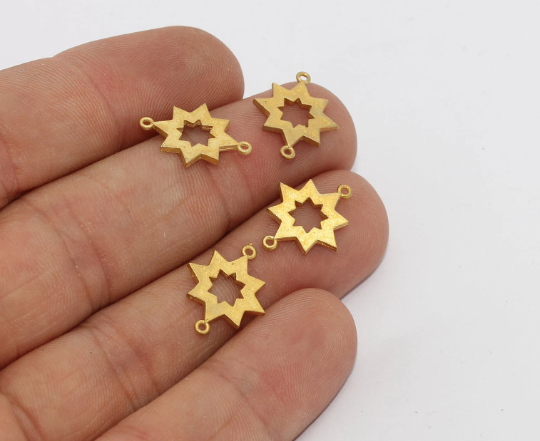 13x15mm Raw Brass North Star, Hole North Star, North AE211