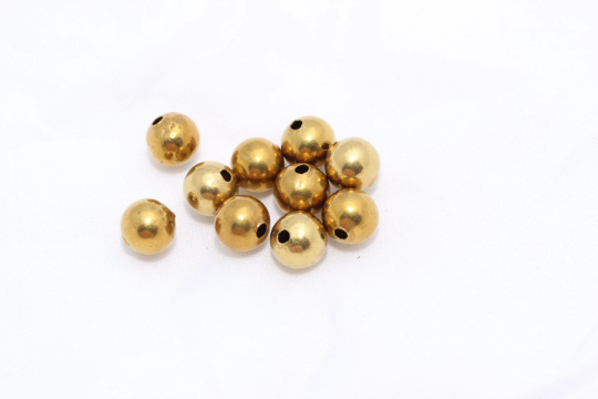 10mm Raw Brass Ball Beads, Round Ball Pendant, Spacer  CHK302