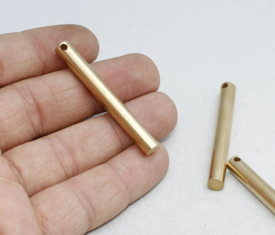 6x50mm Raw Brass Bar, Long Bar Pendant, Bar Necklace, Layered Necklace, Men's Necklace Charms, Raw Brass Findings, SRT, AE52