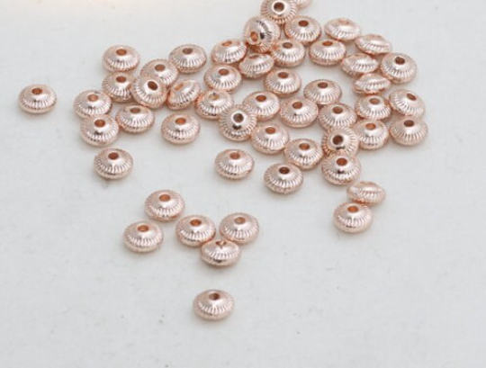 5x2,5mm Rose Gold Spacer Beads, Rondelle Beads, Bracelet ROSE352