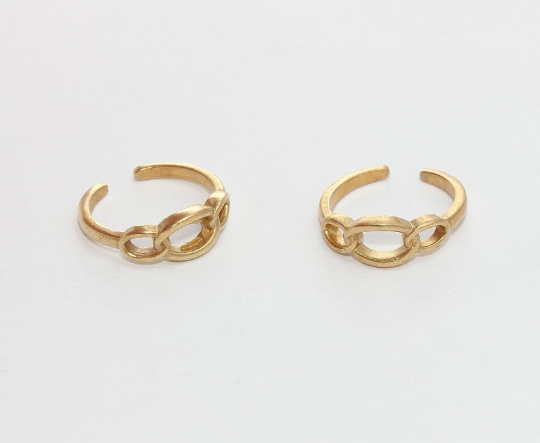 17mm Raw Brass Ring, Chain Ring, Adjustable Brass Ring,  MTE1335