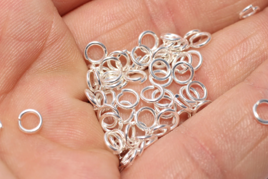 20 Ga 8mm Silver Color Jump Rings, Silver Connector, CR24