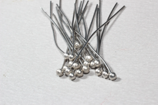 35mm Silver Color Plated Ball Head Pins, Jewelry Making , CHK329