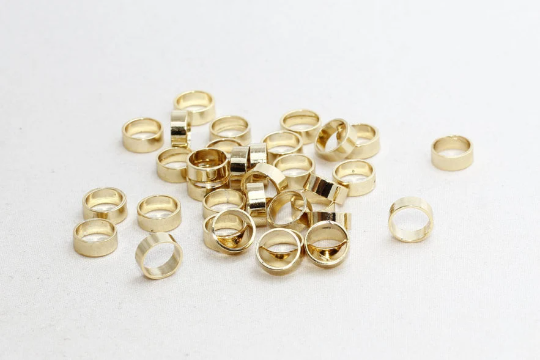 11x5mm Shiny Gold Closed Ring, Closed Ring, Tube Beads   BRT357