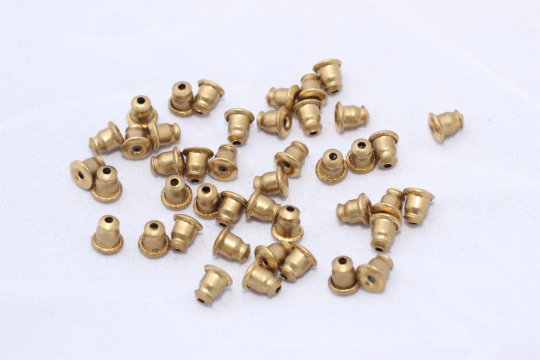 Raw Brass Earring Backs, Earring Stoppers, Earring Nuts, CMR35