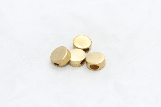 14mm Raw Brass Round Beads, Large Hole Beads, Circle Brass SOM79