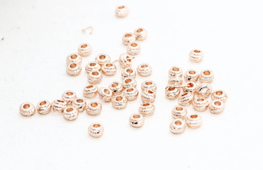 4x5mm Rose Gold Spacer Beads, Mini Round Beads , ROSE234