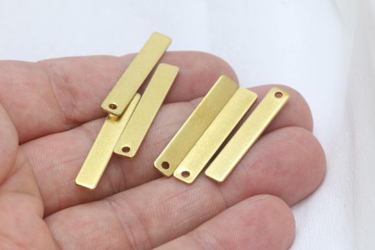 5x20mm Raw Brass Nameplate Bar, Rectangle , Personalized Charms, Bracelet Connector, Stamped Necklace, SOM136