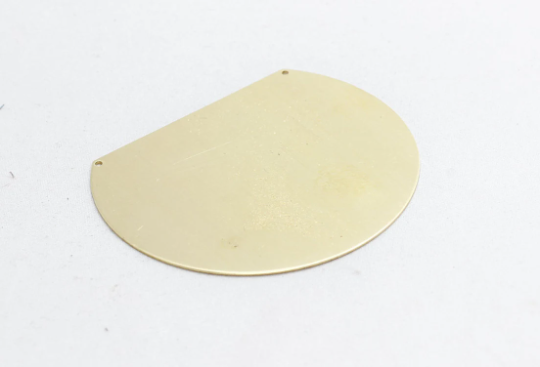 57x68mm Raw Brass Semicircle, Large Stamping Blank, Chevron AC38