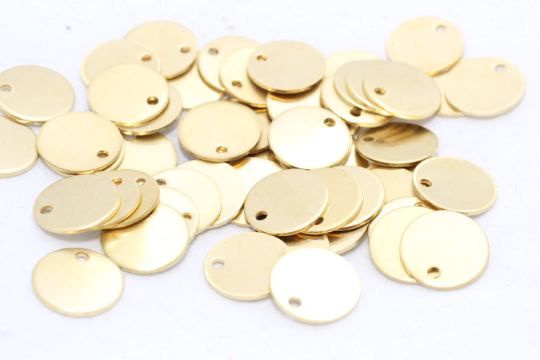 16mm Raw Brass Coin Charms, Coins, Medallion Charms, Brass ALS46