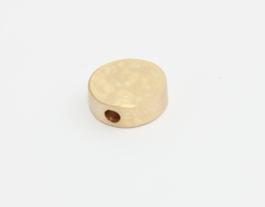 12mm Raw Brass Hammered Coins, Spacer Beads, Round, MTE466