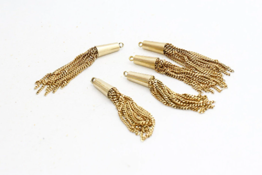 60mm Chain Tassels , Raw Brass Tassel Pendant, Tassel Pendant, TSL78