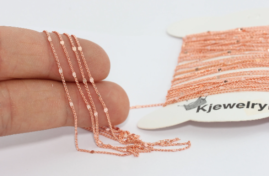 1,5mm Rose Gold Curb Chains, Tiny Chain,Bar Chains,Curb BXB235