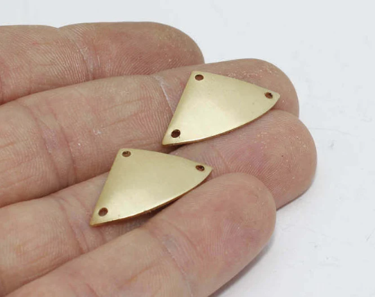 15x25mm Raw Brass Triangle Charms, Brass Drop Charms,  SOM237