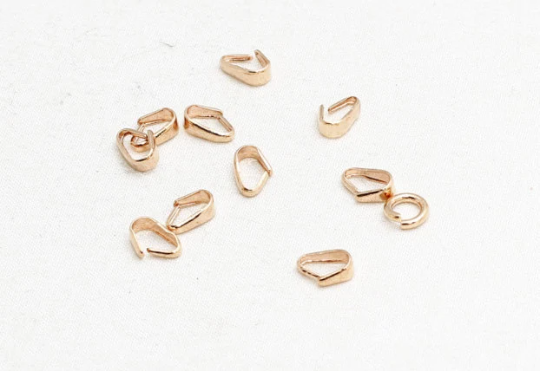 7,5mm Rose Gold Pinch Bails, Pendant Bails, Charm Pinch ,  ROSE266