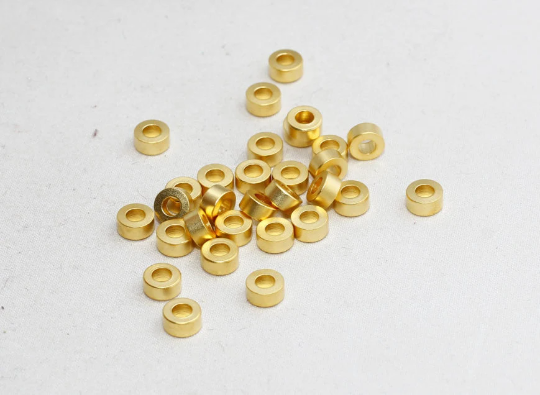 6mm 24K Matt Gold Spacer Beads, Gold Spacers, Rondelle BRT393