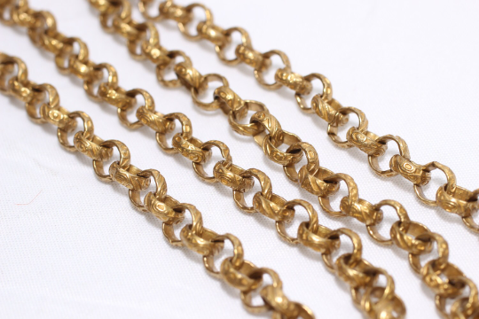 5,5mm Raw Brass Rolo Chain, Soldered Chain, Bulk Lot Chain, BXB168