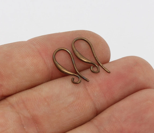 8x15mm Antique Bronze Earring Hooks, Fish Hooks, Ear , MTE794