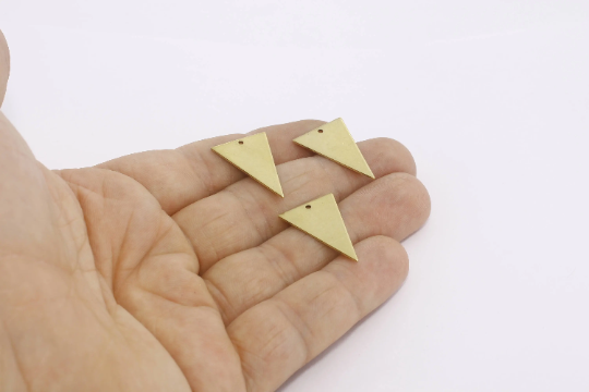 16x25mm Raw Brass Triangle Charms, Triangle Pendants, AE171