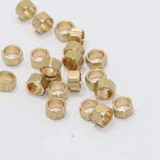 5mm Raw Brass Hexagon Beads, Hexagon Jewelry,  SOM251