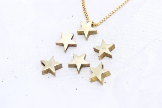 8x10mm Raw Brass Star Charms, Star Charms, Daintyi , KA68