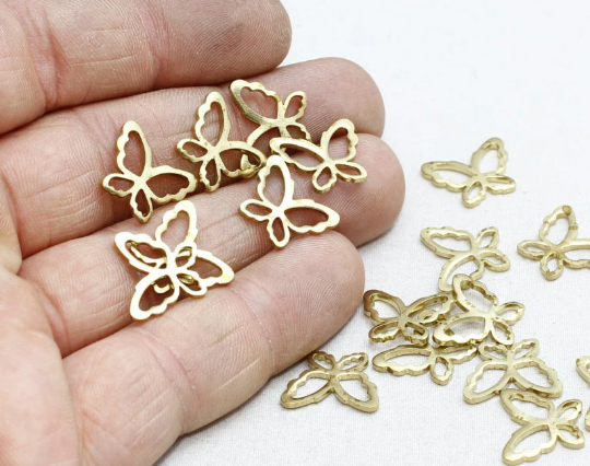 Raw Brass Butterfly Charms, Butterfly pendant, Raw Brass , EYM28