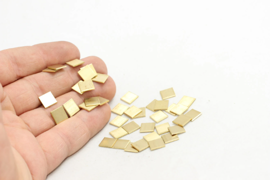 8mm Square Blank, Metal Blank , Solid Brass Blank , Raw FNL100